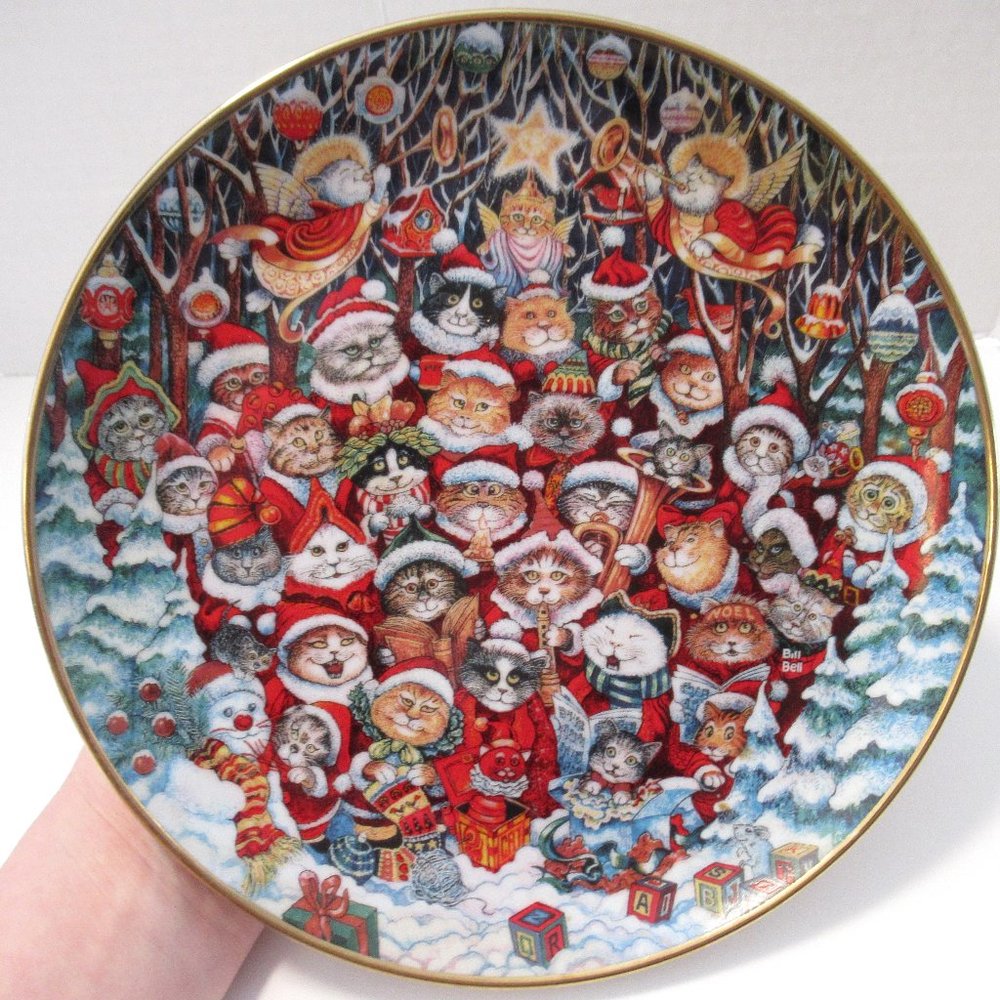 Bill Bell Santa Claws Cat Plate